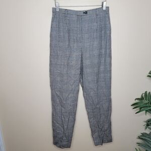 Vintage Pendleton | Virgin Wool Black White Tan Plaid Trouser Pants